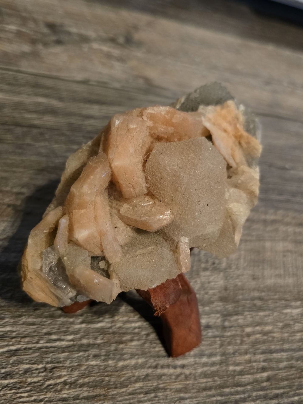 Peach Stilbite Mineral Cluster – Raw Natural Crystal Specimen - Picture 4 of 6